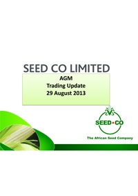 Seed Co AGM trading update 2013