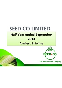 Seed Co: HY2013 Presentation