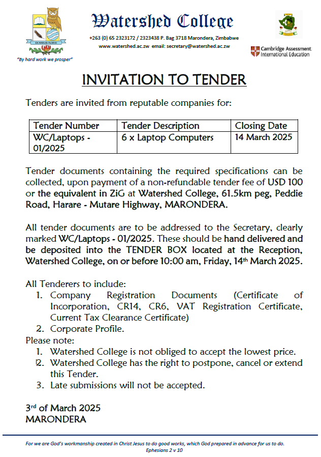 Tender for laptop Computers