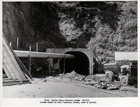 Access tunnel to main Diversion Tunnel, view of portal