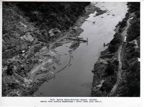 Aerial view looking downstream River-level -+1267.7