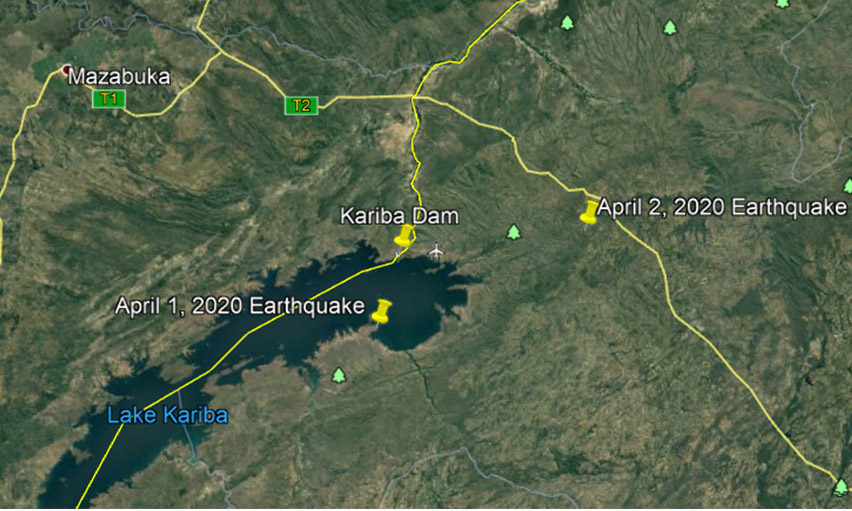 Earth Tremors around Kariba Dam Experienced in April 2020